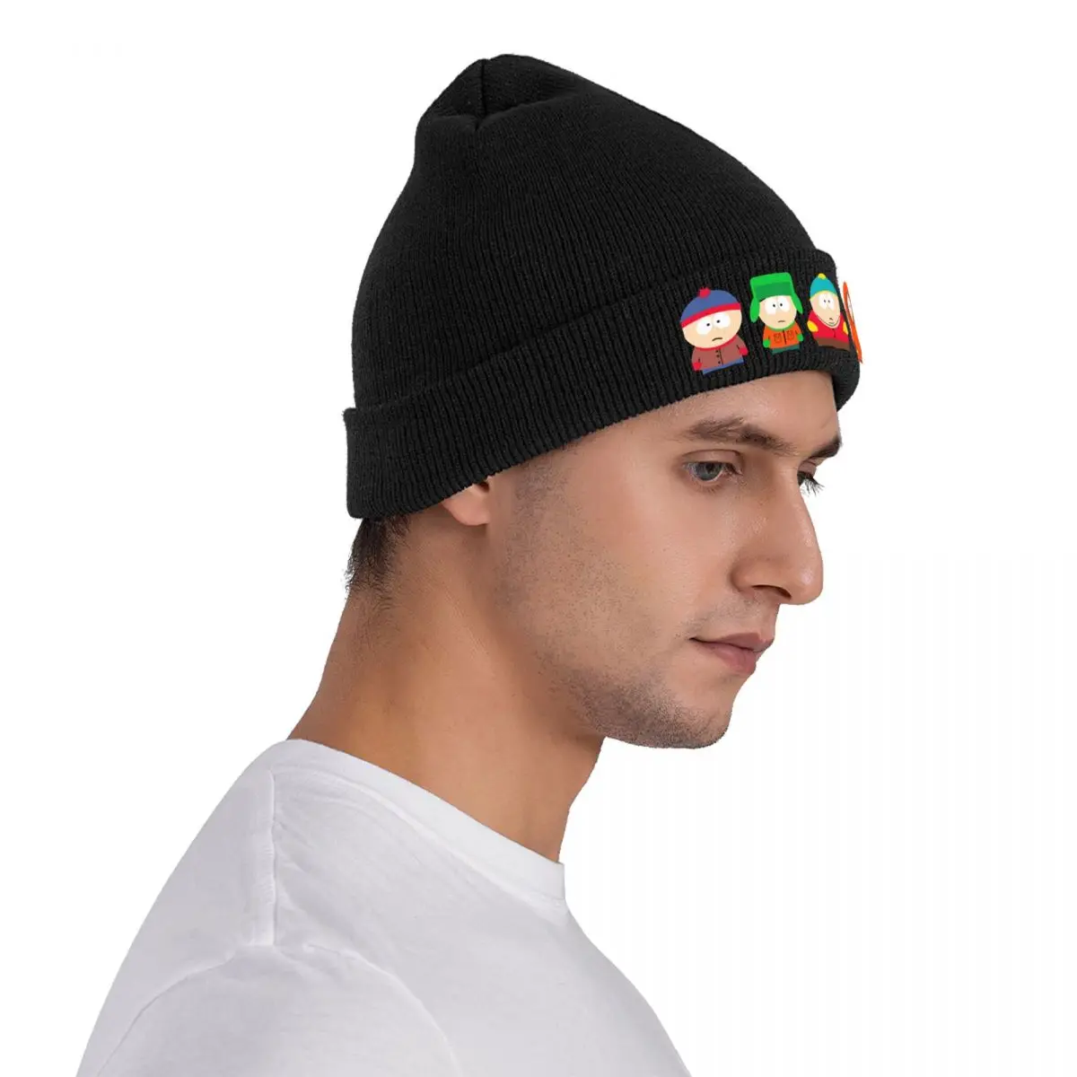 Southparkk-Boné de gorro anime feminino e masculino, bonitinho de desenho animado masculino, touca craniana elegante para outono e inverno