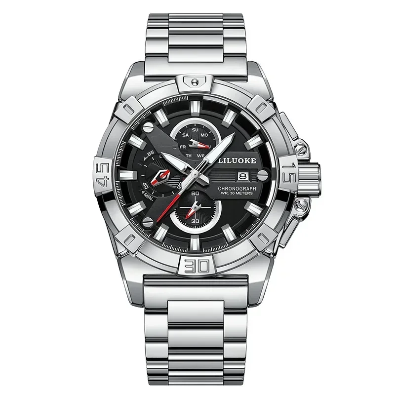 NUOVO orologio da uomo con cinturino in acciaio, orologio al quarzo da uomo impermeabile, orologio da uomo