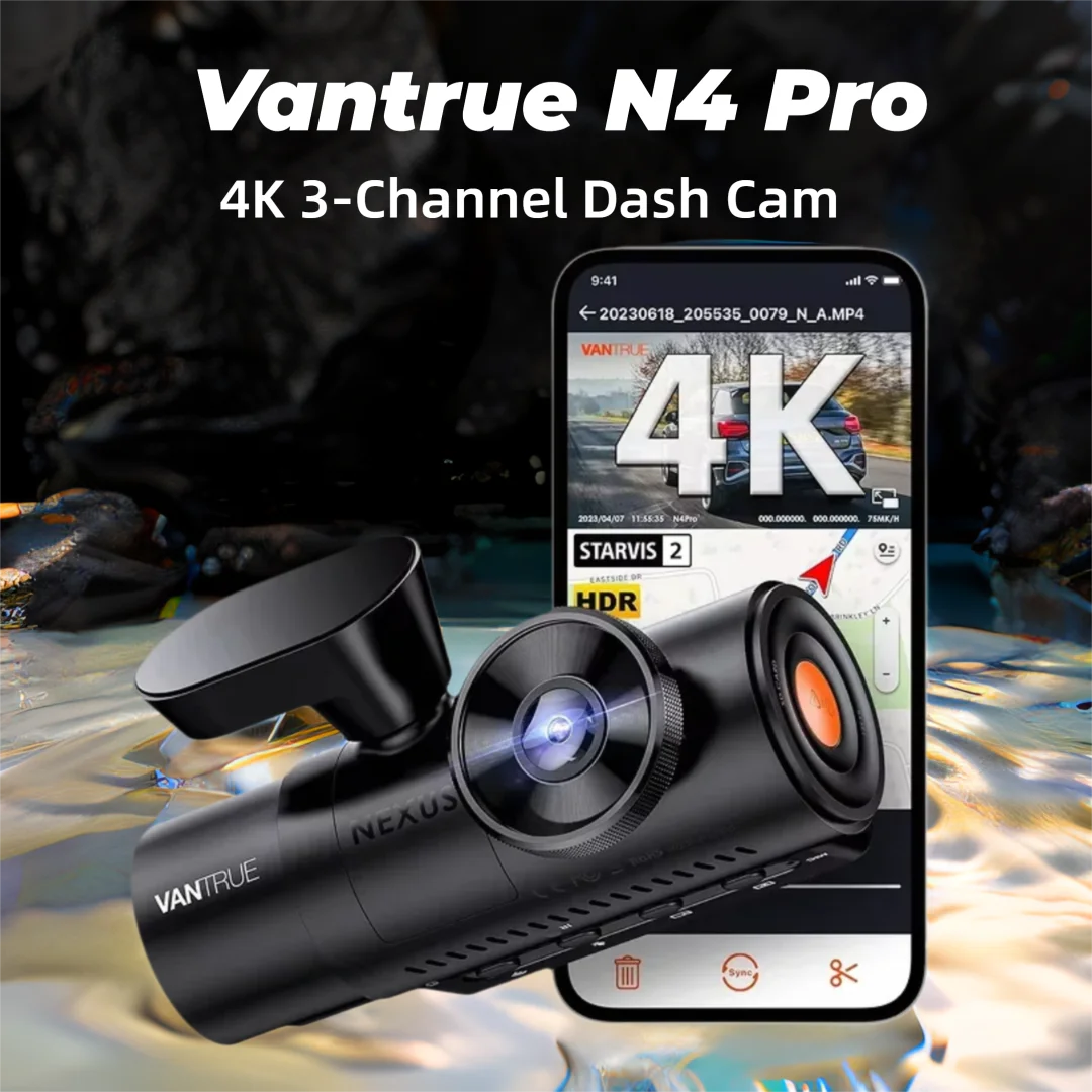

Vantrue N4 Pro Dash Cam 4K | 24H Parking. GPS Tracking, Voice Control, Wi-Fi, Accident Evidence Black Box,Night Vision Expert