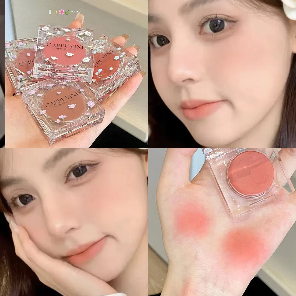 Monochrome Blush Palette Rose Peach Pink Cheek Lip Tint Blusher Powder Natural Face Makeup Matte Cheek Contour Rouge Cosmetics