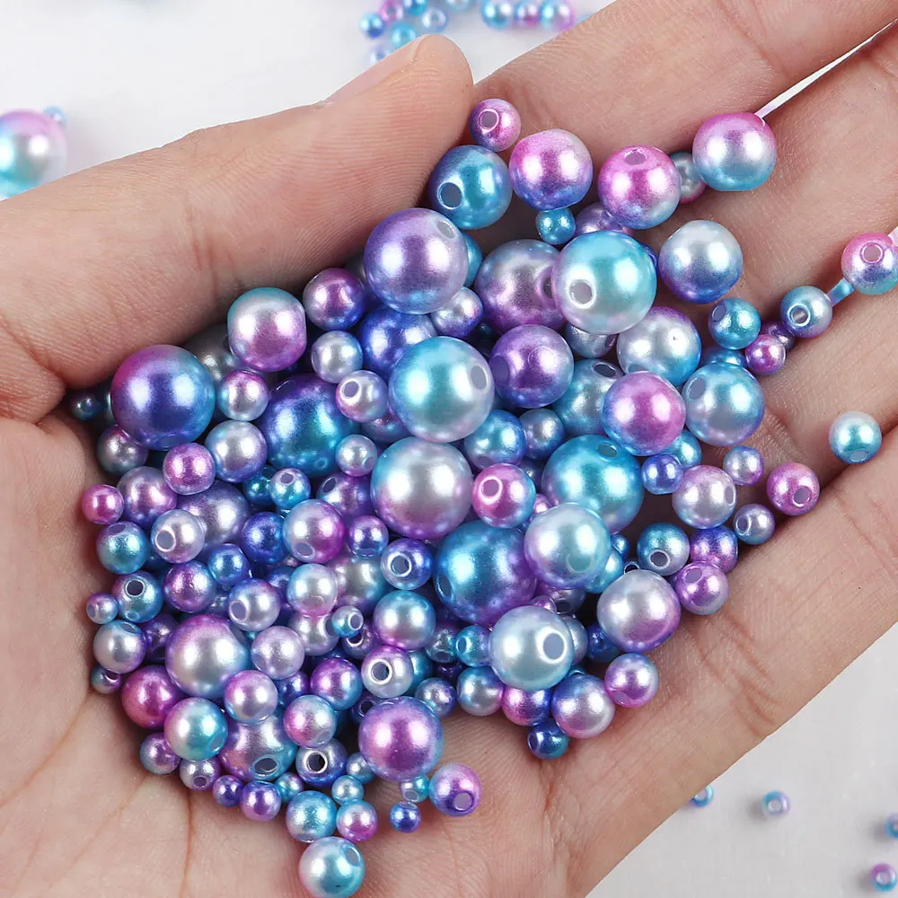 3-10mm Multi size Gradient Mermaid Pearls Round Beads For DIY Craft Scrapbook Decoration 4