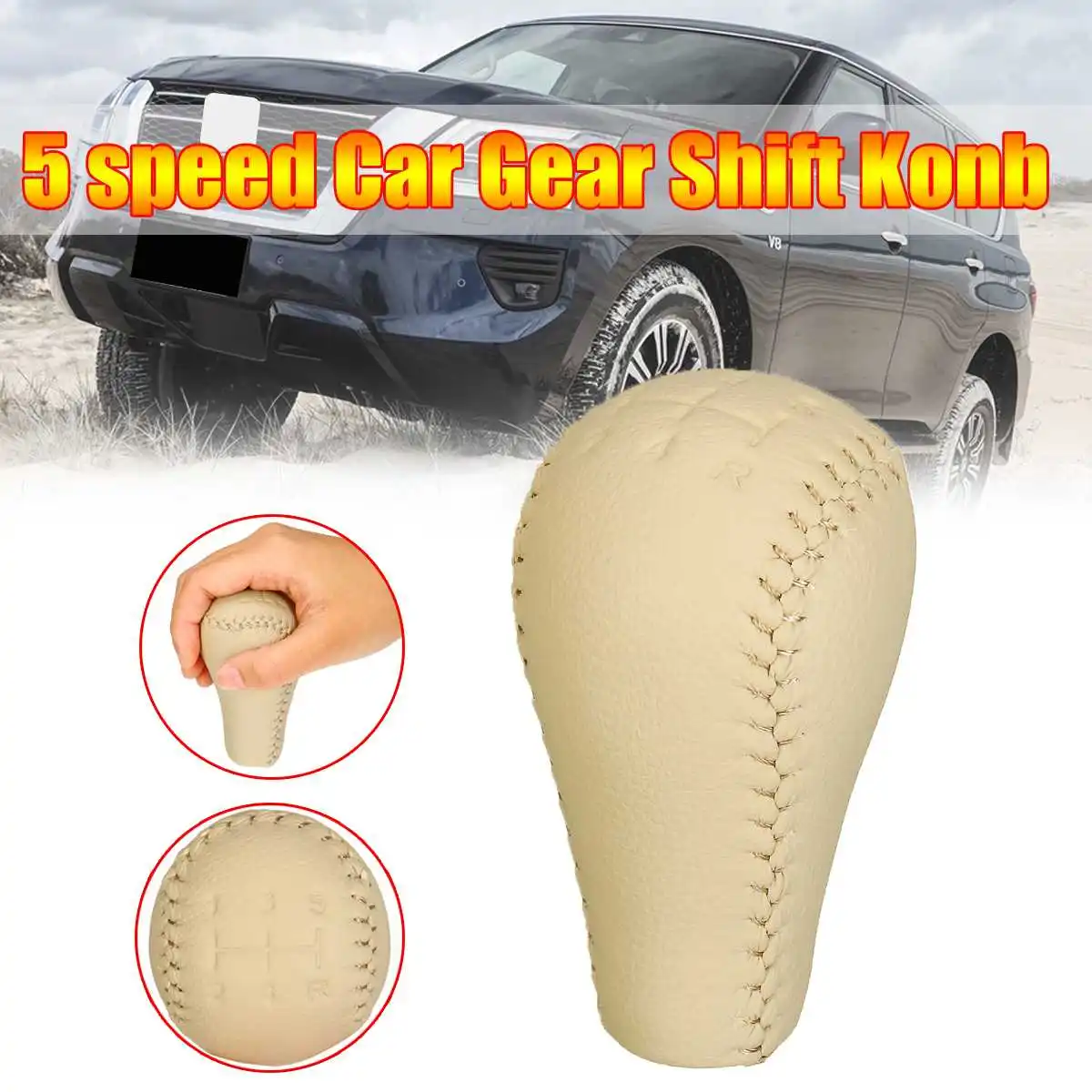 Car Gear Shift Knob 5 Speed Gaiter Shifter Knob / 2H 4H PUSH N Transfer Knob Leather Gear Lever Stick for NISSAN Patrol GU Y61