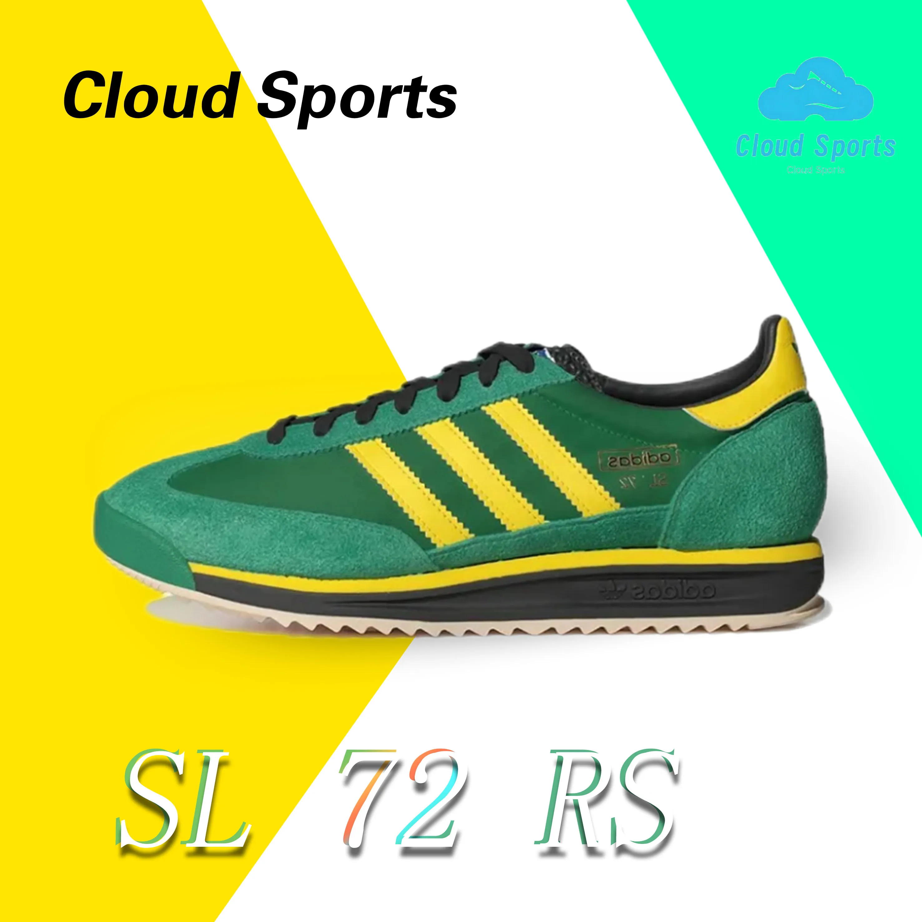 Adidas SL 72 RS Thin Sole Men's and Women's Sneakers Winter Lightweight Comfortable Casual Shoes Retro Classic Sneakers Green