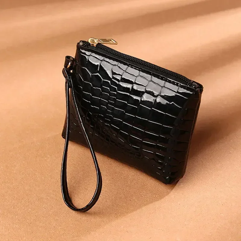 Litchi Pattern Retro Wallet Small Bag  Coin Purse Mini Wallet Female Pu Leather Card Holder Solid Color