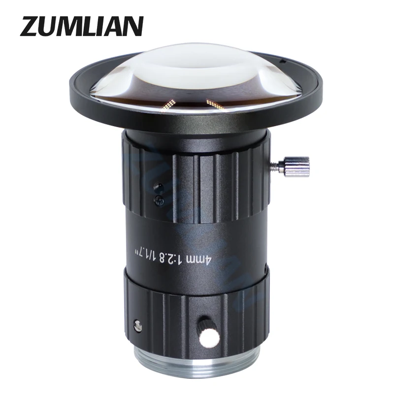 ZUMLIAN 4mm Lens with 1/1.7 '' Fixed Focus Lenses 12Megapixels C-Mount Wide-Angle Cameras Lens 12MP Low Distortion F2.8-F16