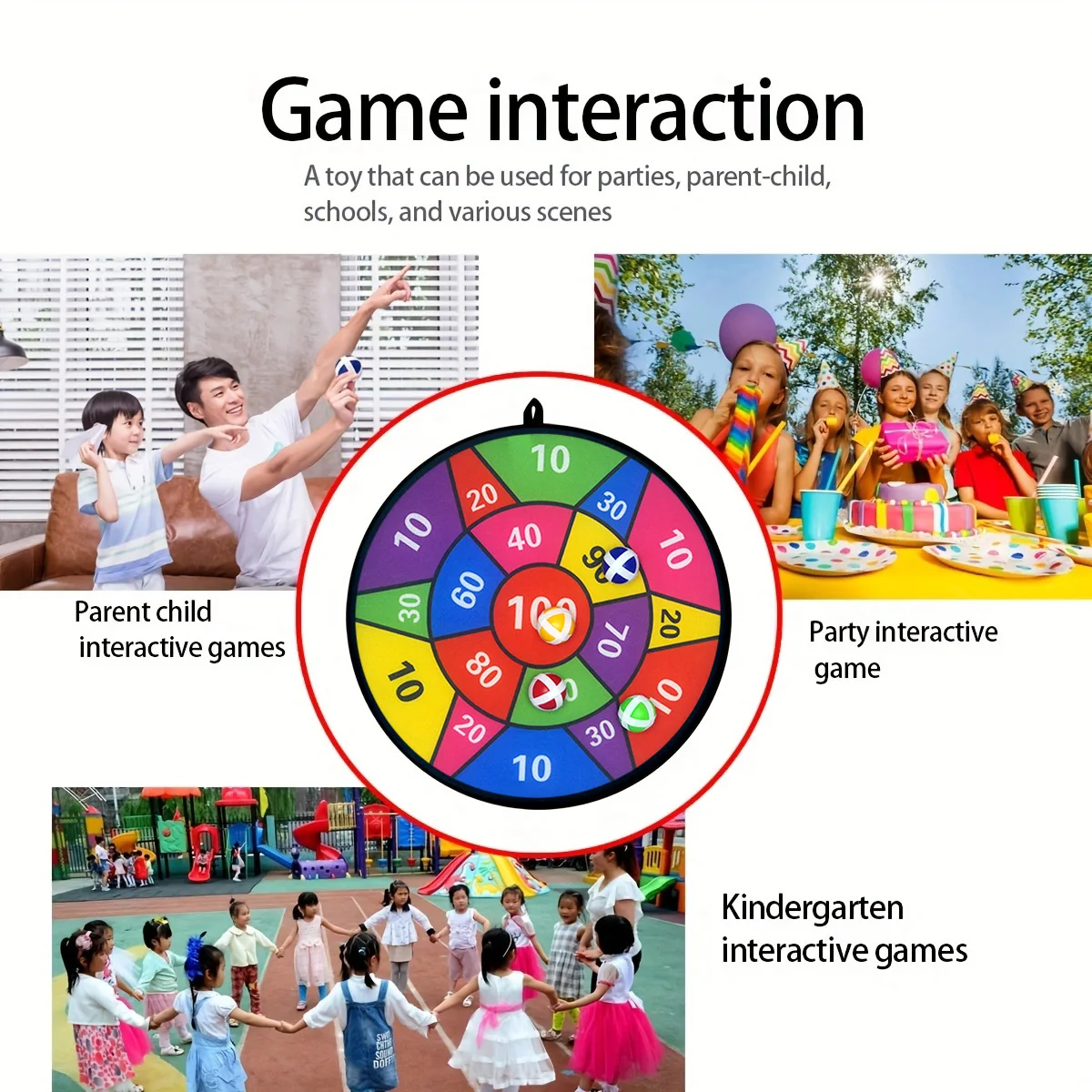 12 Sticky Ball Dart Plate Set-พับได้,สะดวกในการพกพา,กีฬาในร่ม/กลางแจ้งสนุกเกมปาร์ตี้ของเล่น,ผู้ปกครองเด็กเกมของเล่น