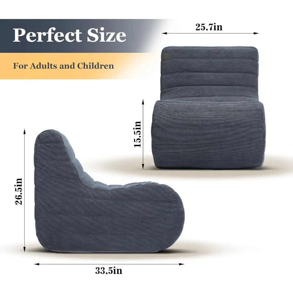 Chaise de pouf, pouf au bord de feu, canapé paresseux, grand canapé de sol, chaise longue en mousse à mémoire de forme pour chambre à coucher, salon R