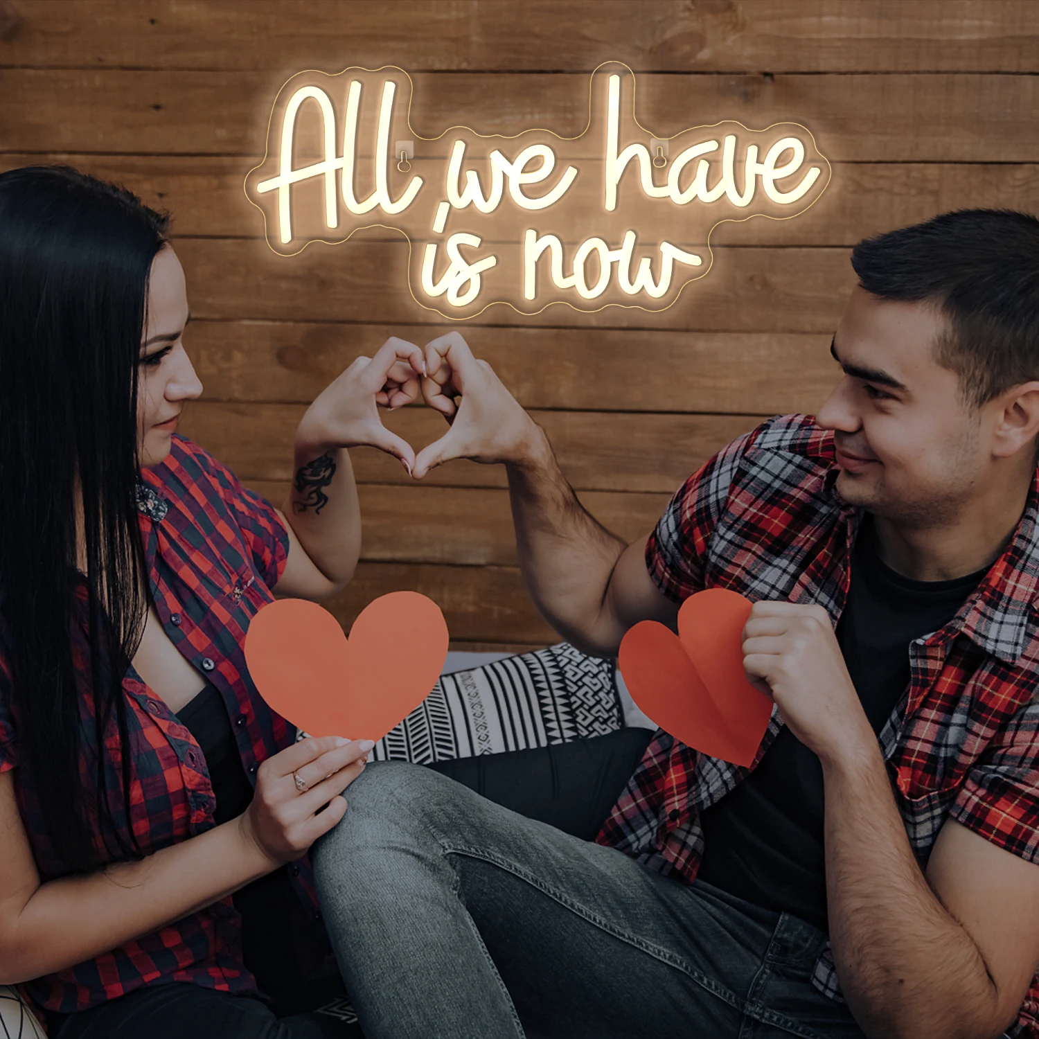 Lámpara Led de neón con letras para decoración de habitación, lámpara de neón regulable con USB, todo lo que tenemos es ahora, para fiesta, Bar, boda, hogar, dormitorio