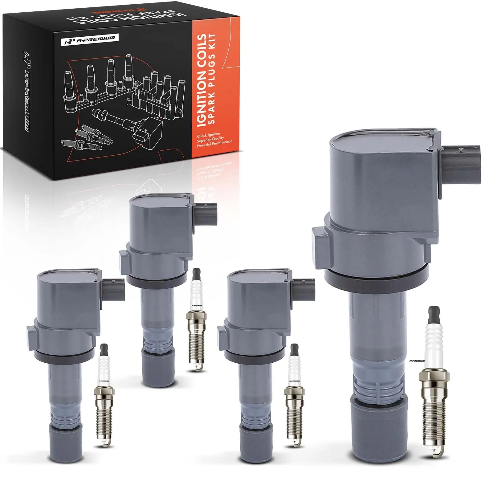 A-Premium 4x Ignition Coils & 4x Iridium Spark Plug Kit for Honda Civic 2012-2015 Acura ILX