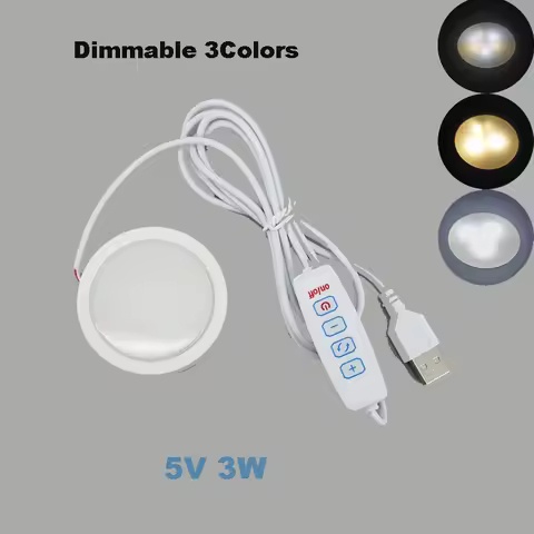 3color 5V 3W LED warm white Under Cabinet Spot lamp Light Case Shelf Dimmable Switch Counter Lighting Caravan Camp Motorhome B4