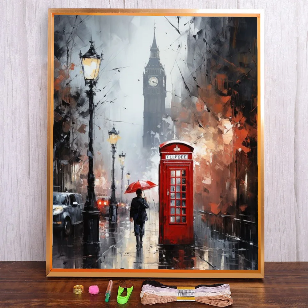 London Landscape Cross Stitch DIY Kit 11CT 14CT Handmade Embroidery New Fashion Scenery Home Decoration Painting Crafts Pack Set