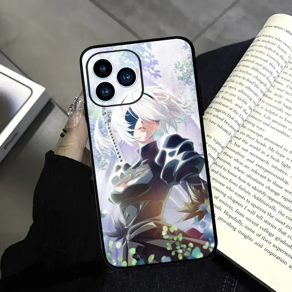 Game N-Nier A-Automata Phone Case For iphone13 12 11 14 15 Pro Max XS Max XR X 14 15Plus Black Silicone Soft  Cover