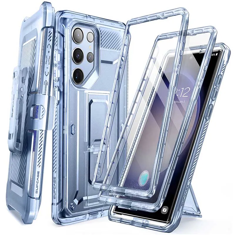 SUPCASE für Samsung Galaxy S23 Ultra Hülle 2023 UB Pro Ganzkörper-Doppelschicht-Robust-Hülle mit Gürtelclip und integriertem Displayschutz