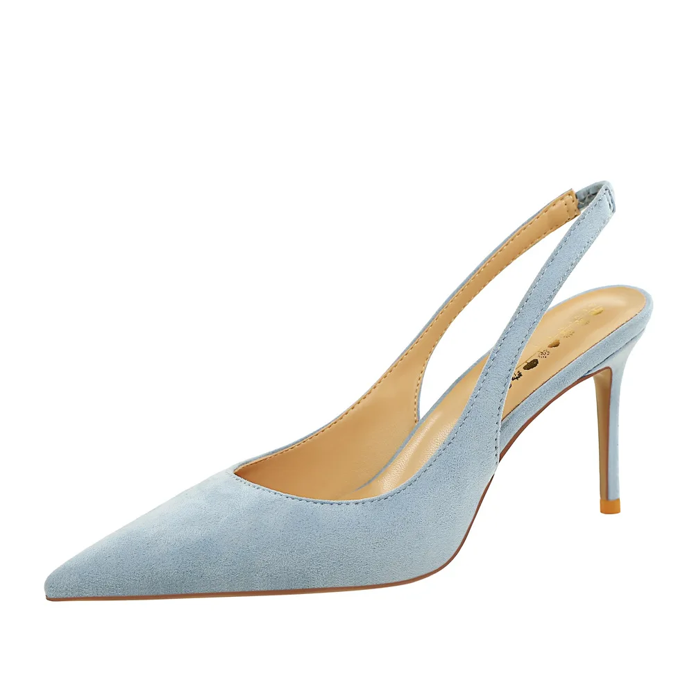 European and American Style Suede Stiletto Women's Shoes Pointed Head Shallow Mouth, Comfortable and Sandals Outside The Air.