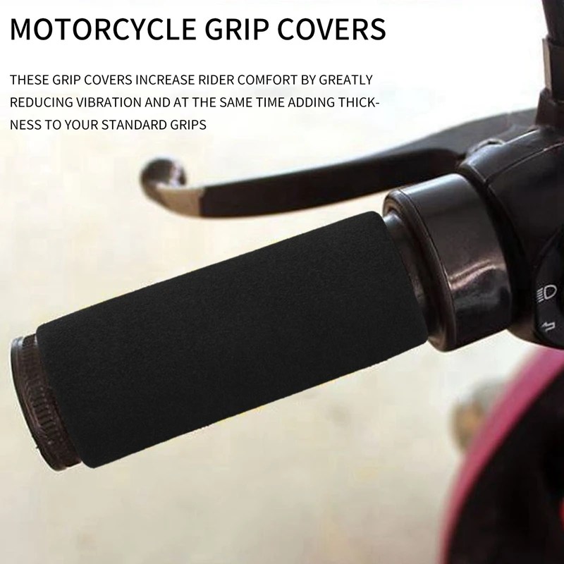 Motorbike Motorcycle Slip-On Foam Anti Vibration Comfort Handlebar Grip Cover