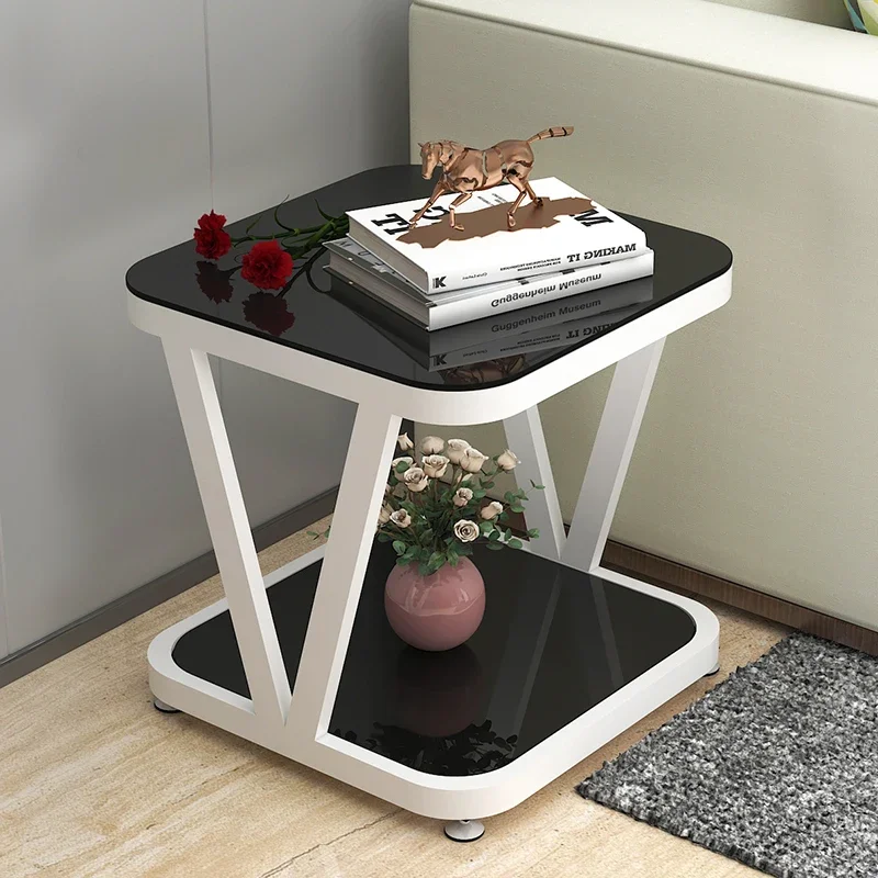 소형 찻상 휠 앵글 스퀘어 미니 테이블, 거실 가구, 모던하고 창의적인 소형 가족 소파