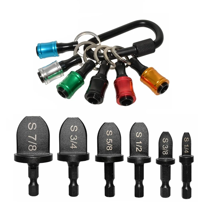 6Pcs Bits Set HVAC Tools Swaging Tool HVAC Copper Pipe Expander Tool With 6Pcs Bit Holder Key Chain Durable Easy To Use