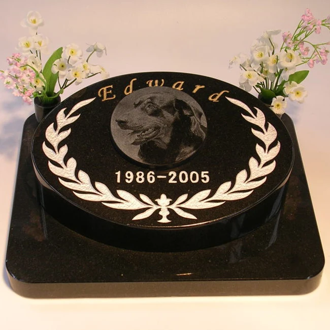 التخصيص مخصص الطبيعية الحديثة حجر الجرانيت الأسود للحيوانات الأليفة شواهد القبور التذكاري تذكاري الكلب قبر القط عقال