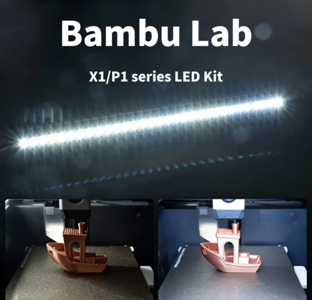 Bambu lab 3D printer accessories, LED lamp strip magnetic installation, aluminum alloy housing, suitable for P1 and X1 series