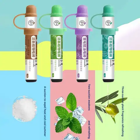 Multi Flavor Refreshing Plant Aroma Inhaler Stick Cool Scent Nasal Inhaler LongLasting Fresh Fragrance Refreshing Scent Stick