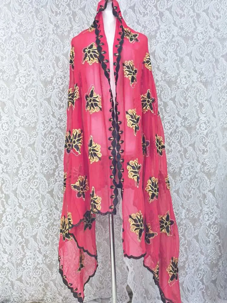 Schal Muslimische Afrikanische Tücher Chiffon Gute Qualität 2026 Neueste Afrikanische Muslimische Islamische Hijab Dubai Stickerei Schal Kashkha Dubai – Detail 22