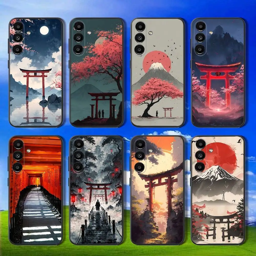

Japanese Red Torii Gate Phone Case For Samsung Galaxy A13,A21s,A22,A31,A32,A52,A53,A71,A80,Soft Black Shell