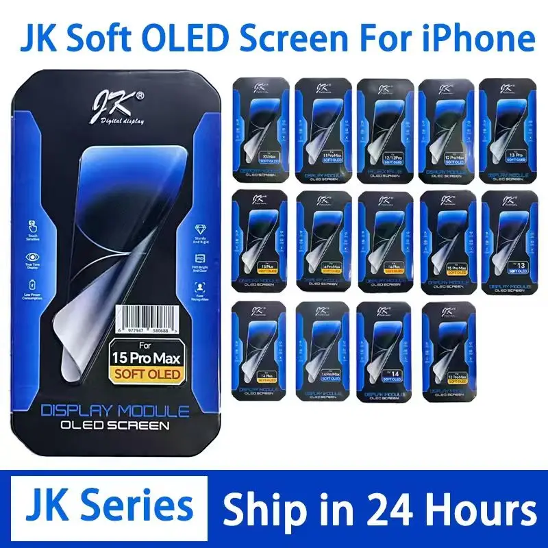 JK Soft OLED Serie Bildschirm für iPhone XS 11 12 13 14 15 16 Plus 17 Pro Max LCD-Display Touchscreen Digitizer Ersatz