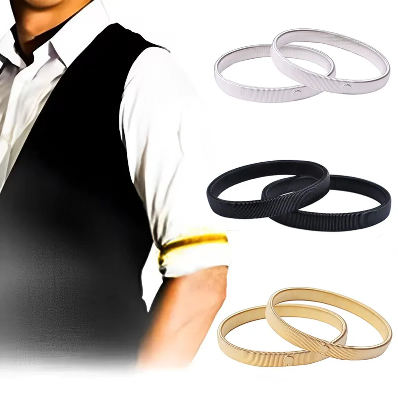 

Unisex Non-slip Elastic Armband Metal Stretch Sleeve Holder Garter Style Shirt Sleeve Fixed Band Casual Wear Clothing Accessorie