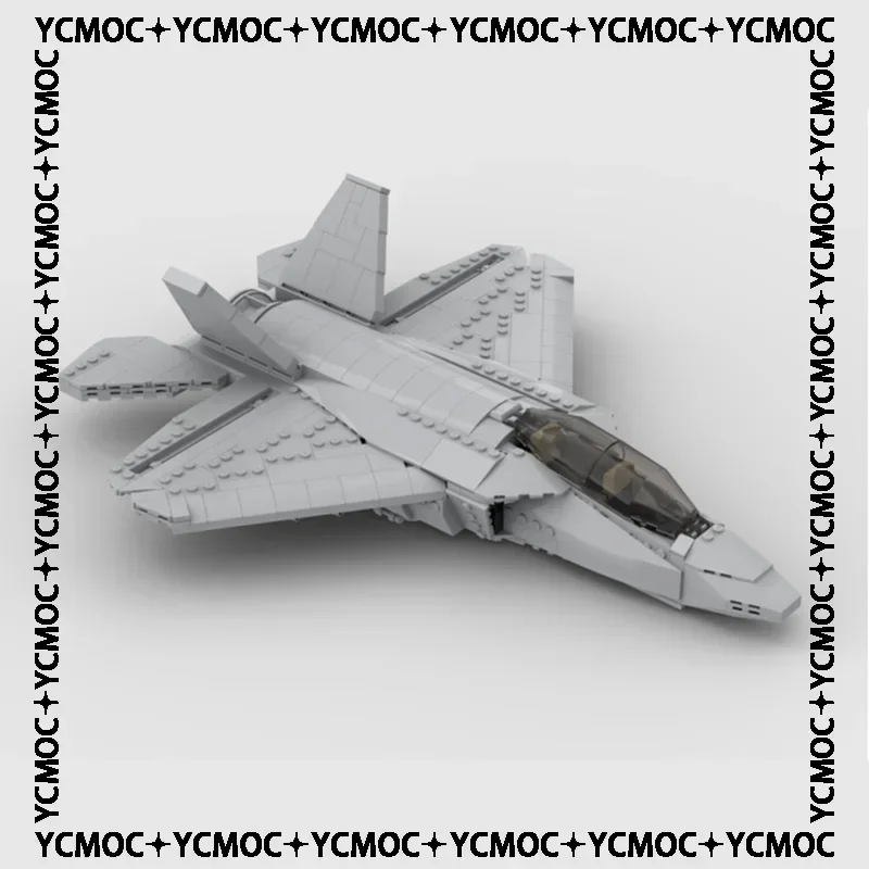 Moc Building Blocks Military Model Stealth Fighter Aircraft F-33 Technical Bricks DIY Assembly Famous Toys For Kids Holiday Gift