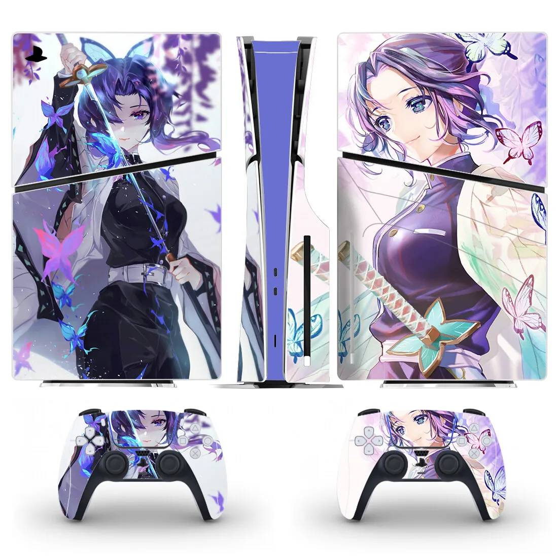 Anime Cute Girl Nezuko PS5 Slim Disc Skin Sticker Decal Cover for Console and 2 Controllers New PS5 Slim Disk Skin Vinyl