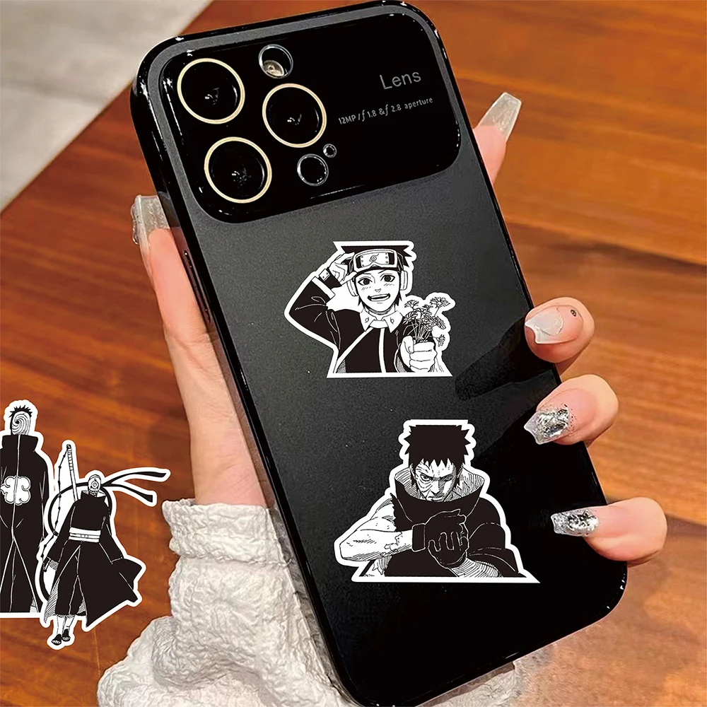 10/30/70pcs Anime NARUTO Uchiha Obito Stickers Cool Black and White Graffiti Decals Phone Notebook Luggage Cartoon Sticker Decor