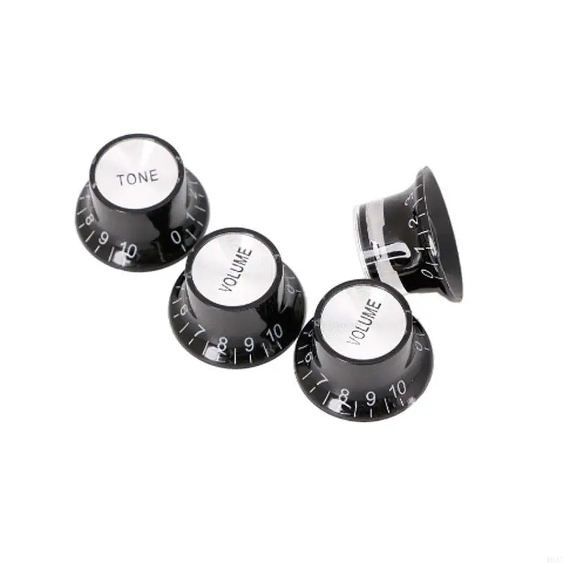 

094C 2 Tone 2 Volume Knobs Buttons Guitar Control Silver Hat Top Potentiometer C