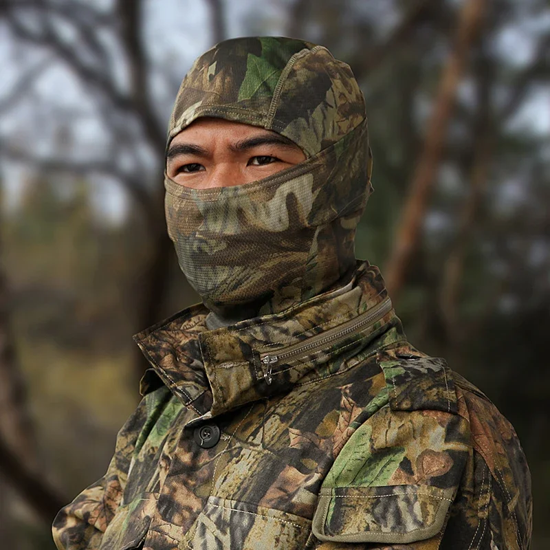 Camouflage Full Face Mask Sun-Resistant Breathable Army Multicam Bandana Neck Gaiter for Wargame Hunting Bicycle Cycling