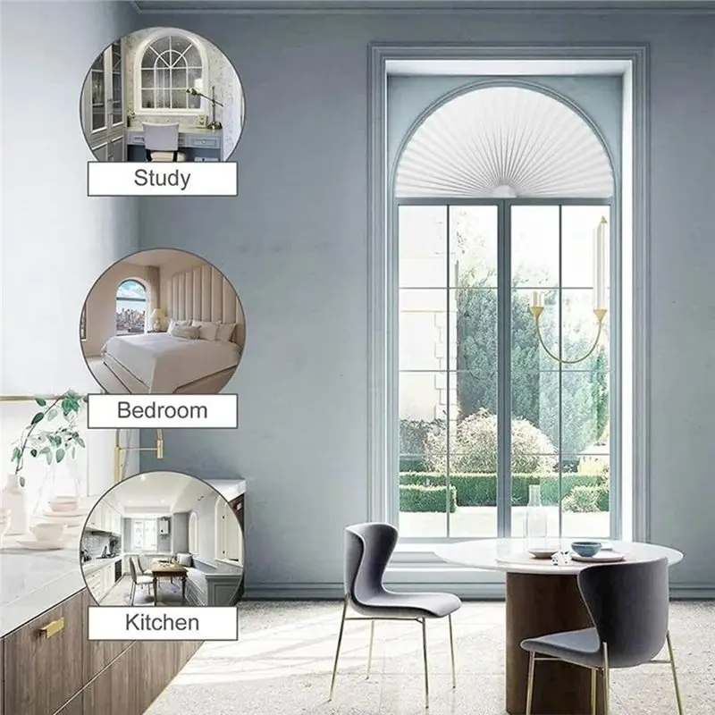 AA51 Semicircular Cellular Shades-Arched Honeycomb Blinds Custom For Windows Shape