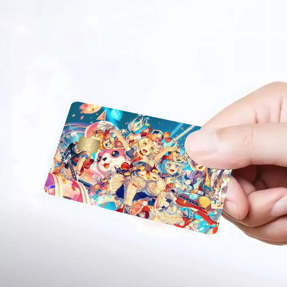 ملصقات بطاقات B-BanG D-DreamS لتفقية بطاقة الائتمان الخصم أو حفظ الغلاف على قبالة رقيقة جدًا لا تتلاشى ملصق غطاء الجلد