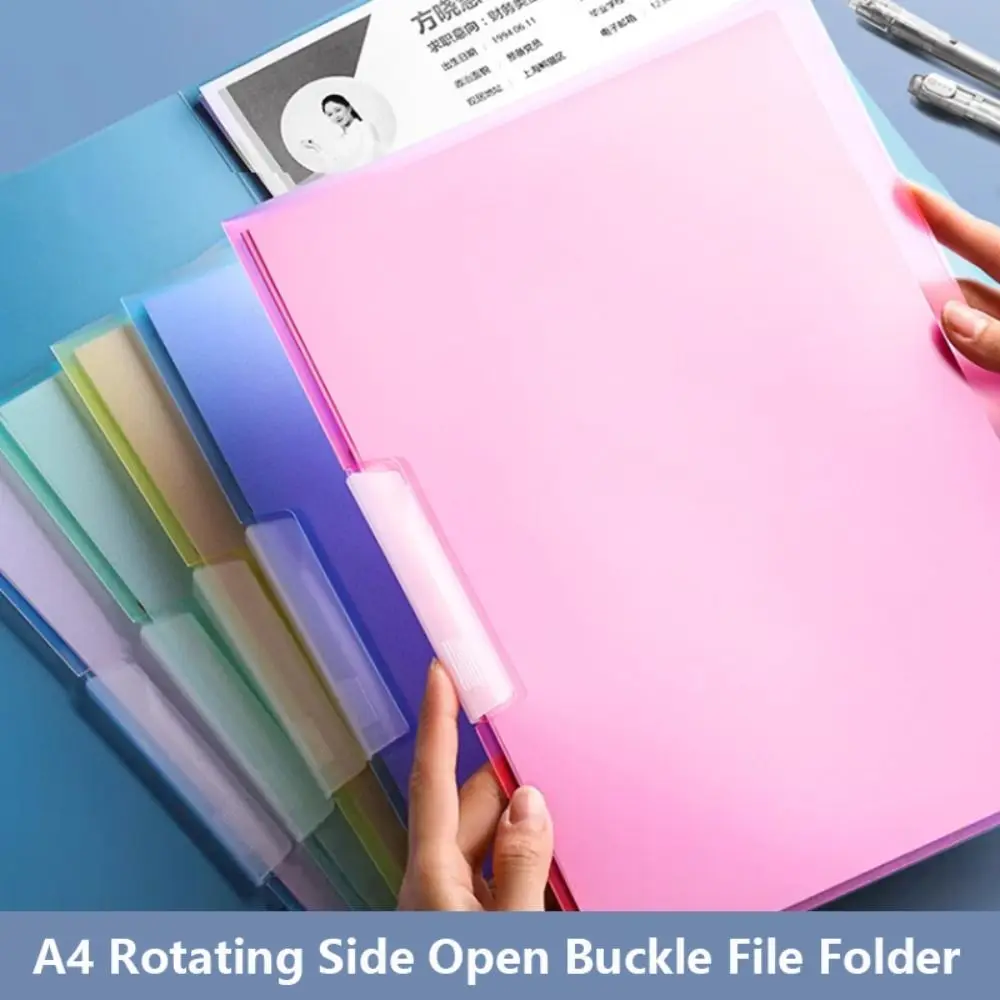 High Quality PP A4 Clipboard Loose Leaf Rotating Side Open Buckle File Folder Paper Memo Clip School Offce