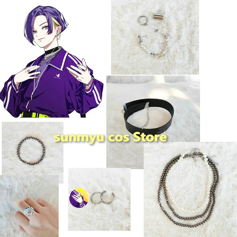 

Paradox Live VISTY Aoi Kureha Earring Ring Choker Necklace Bracelet Cosplay AMPRULE Yeon Dongha Cosplay Accessory