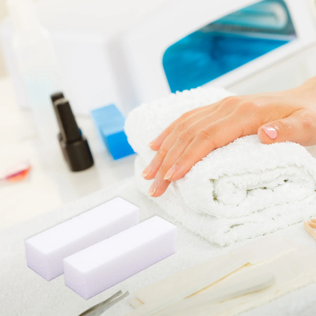 

10Pcs Manicure Tools Four Sided Nail File Sponge for Gentle Filing Natural Toenail False Nails Nail Art Supplies Women