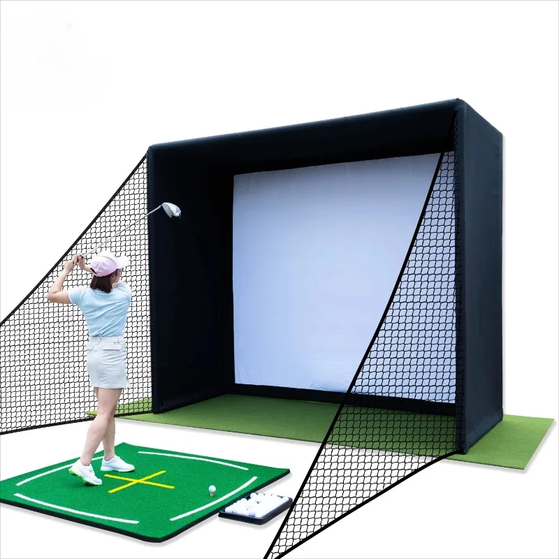 Hot-selling golf emulator case net 10x8 feet with high definition impact display for indoor and outdoor golf practice