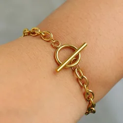 Simple Fashion Stainless Steel Bracelets Minimalist Design OT Buckle Chain Non-fading High-quality Bracelets for Women Jewelry