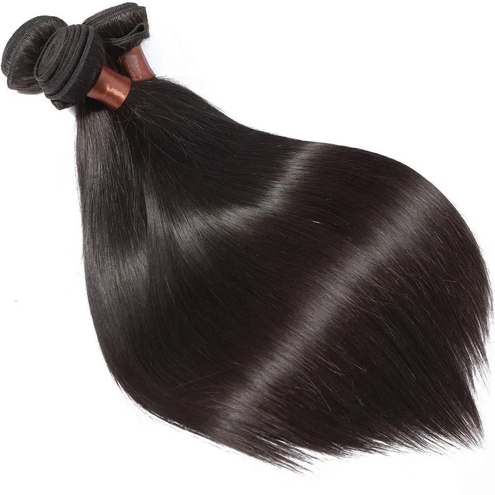 Peruvian 100% rambut manusia bundel lurus tenun untuk WANITA HITAM 3 4 bundel menangani Natural 28 inci bundel ekstensi rambut