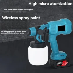 800ML Electric Spray Gun High Power Cordless Paint Sprayer  Auto Furniture Steel Coating Airbrush   ﻿