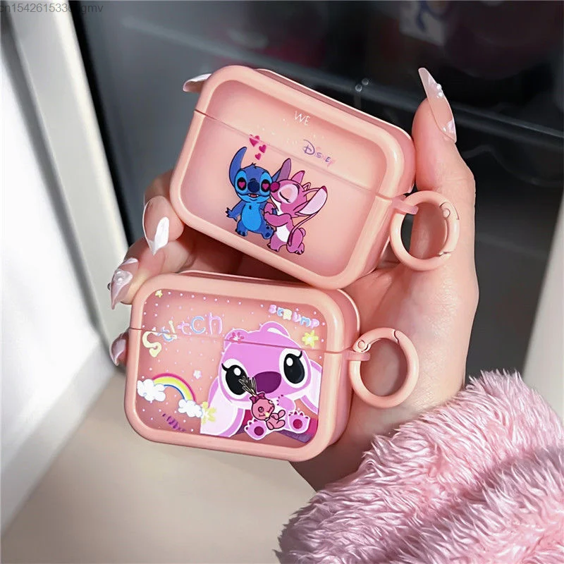 Disney Stitch Kawaii Anime Y2k Graphic Wireless Bluetooth Earphone Case For Airpods Pro 1 2 3 Case Cute Harajuku 2000s Cover