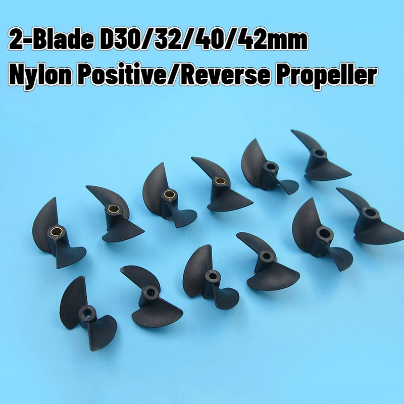 Rc Boat 2-Blade Nylon Positive/Reverse Paddle Propeller Thread Pitch P1.4/1.2mm*D30/32/40/42mm Central Aperture 3.17/4/4.8mm