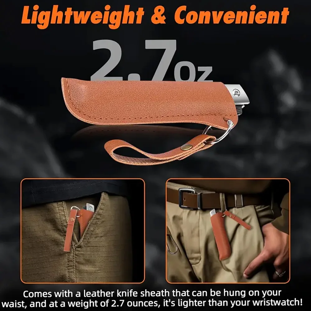 Damascus Pattern Folding Knife Multi-Purpose Outdoor Camping Quick Open Pocket Knife Stainless Steel Folding Knife image 4