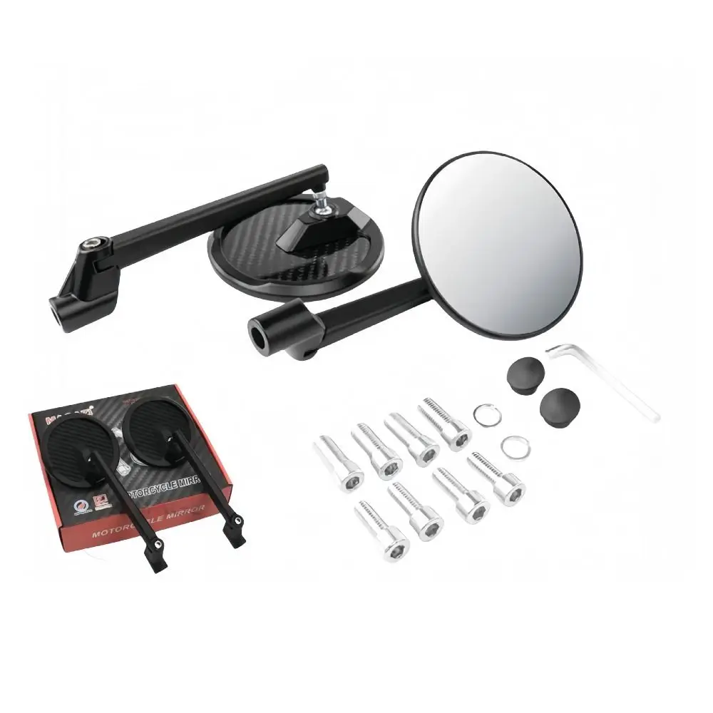High Quality Universal Motorcycle Rearview Mirror Carbon Fiber HD Side Mirror Metal Anti-glare Rearview Mirror