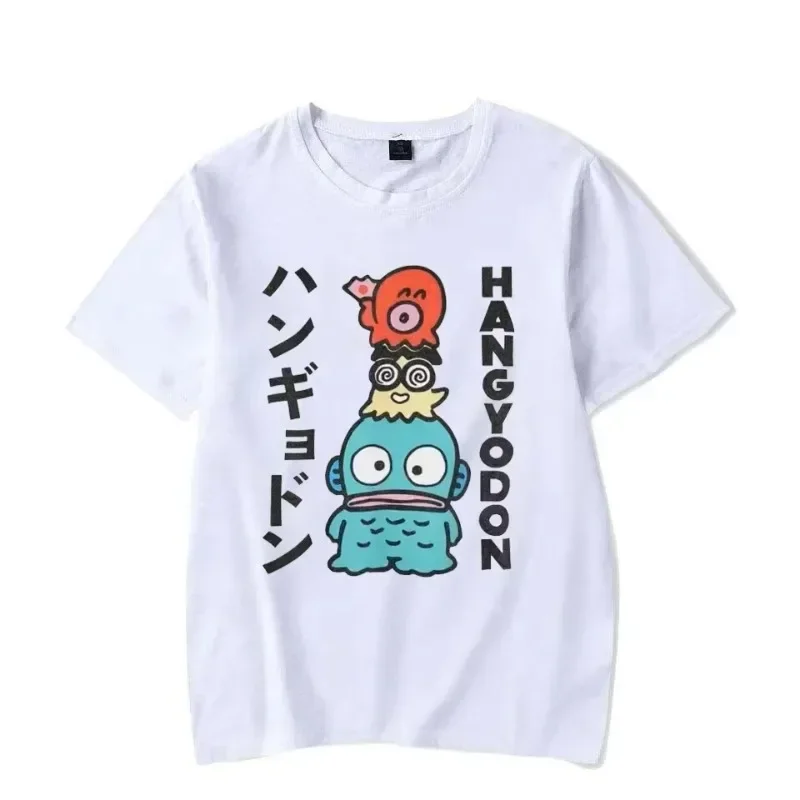 

Sanrio Fashion Hangyodon Retro 100% Cotton Children's T-shirt Summer Daily Outdoor Sports Party Casual Loose Street Short-sleeve