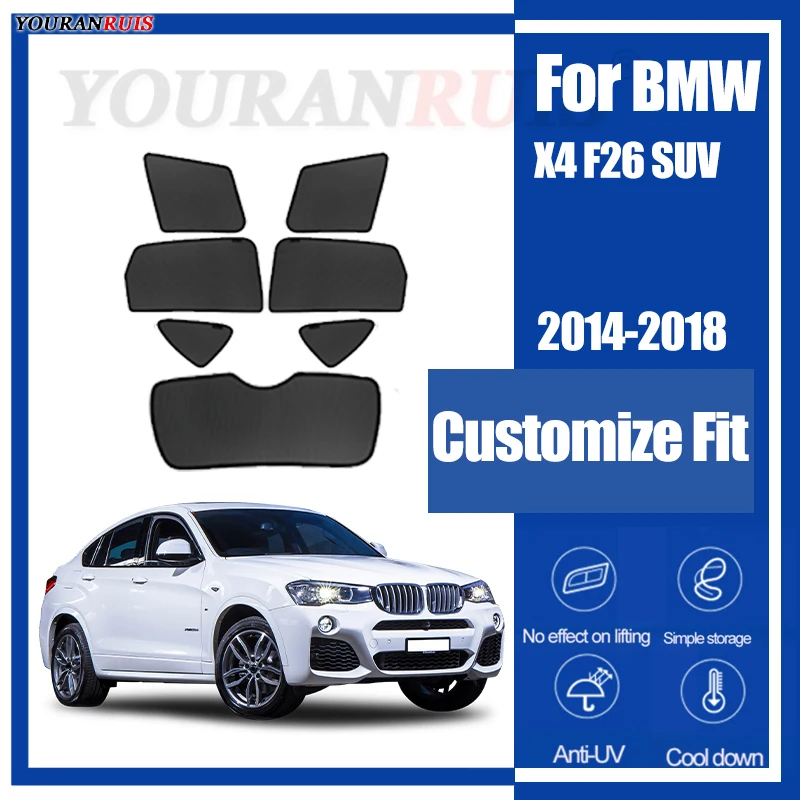 

For BMW X4 F26 SUV 2014-2018 Magnetic Customized Car windows Sun Shade UV Protection Children Car Curtain Mesh