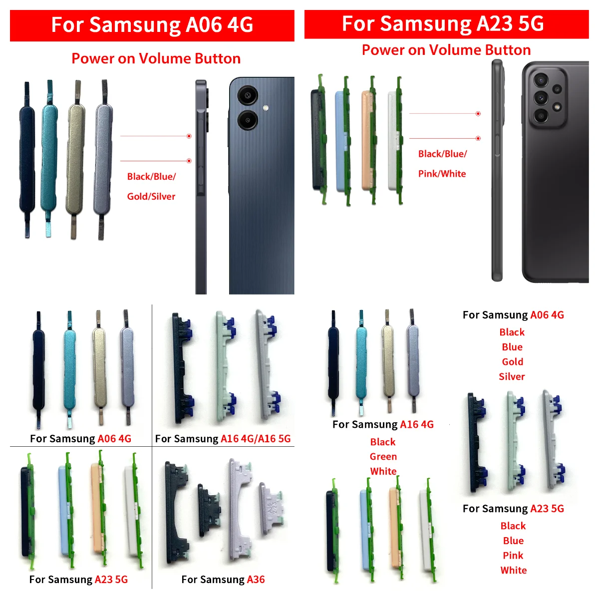Кнопка-регулировки-громкости-для-samsung-a06-a16-a23-4g-5g-a36-Набор-обычных-кнопок-громкости-Запасная-часть-Кнопка-регулировки-громкости-Боковая-клавиша