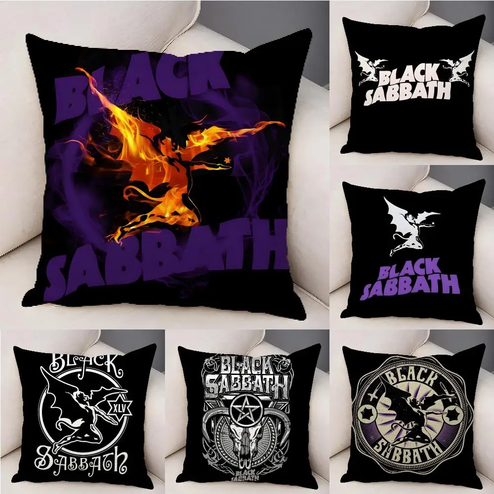 Rock B-Black Sabbaths Band Cushion Cover Organic Linen Square Pillow Case Durable Non-Allergenic And Kind To Skin